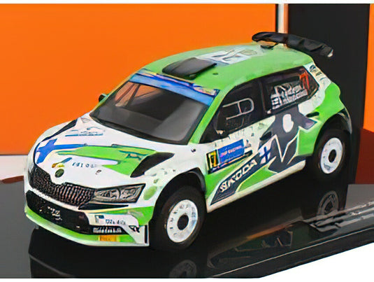 SKODA - FABIA RALLY2 EVO N 27 RALLY ESTLAND 2022 E.LINDHOLM - R.HAMALAINEN - GREEN WHITE GREY /IXO 1/43 ミニカー