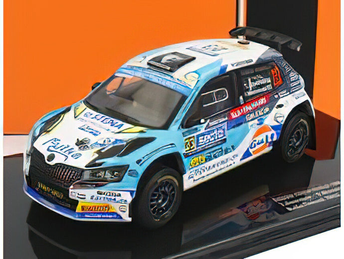 SKODA - FABIA RALLY2 EVO N 23 RALLY FINLAND 2022 T.ASUNMAA - V.MANNISENMAKI - LIGHT BLUE WHITE /IXO 1/43 ミニカー