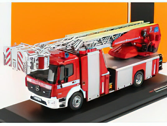 MERCEDES BENZ - ATEGO DLK 23/12 TRUCK SCALA CESTELLO FEUERWEHR 2018 - RED SILVER /IXO 1/43 ミニカー