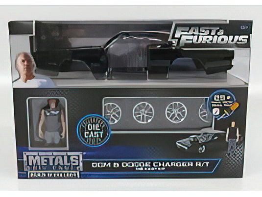DODGE - DOM'S DODGE CHARGER R/T 1970 - WITH FIGURE DOMINIC TORETTO - FAST & FURIOUS 7 - MATT BLACK /JADA 1/24ミニカー