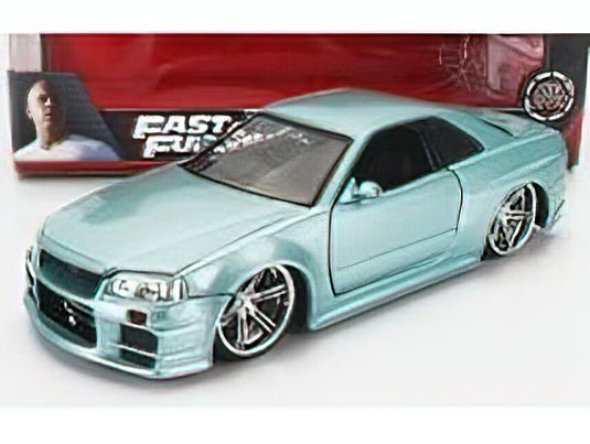 NISSAN - BRIAN'S SKYLINE GT-R (BNR34) 1999 ワイルドスピード SEA GREEN /JADA 1/24 ミニカー