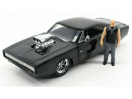 DODGE - DOM'S DODGE CHARGER R/T WITH TORETTO FIGURE 1970 - FAST & FURIOUS 7 - BLACK /JADA 1/24 ミニカー