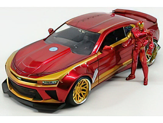 CHEVROLET - CAMARO COUPE WITH IRON MAN FIGURE 2016 - RED GOLD /JADA 1/24 ミニカー