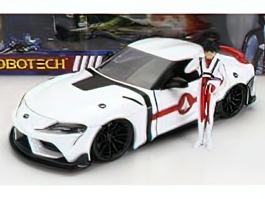 TOYOTA SUPRAトヨタスープラ WITH RICK HUNTER FIGURE ROBOTECH 2020 - WHITE RED /JADA 1/24 ミニカー