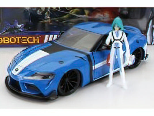 TOYOTA SUPRAトヨタスープラ WITH MAX STERLING FIGURE ROBOTECH 2020 - LIGHT BLUE WHITE /JADA 1/24 ミニカー