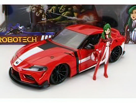 TOYOTA SUPRAトヨタスープラ WITH MIRIYA STERLING FIGURE ROBOTECH 2020 - RED WHITE /JADA 1/24 ミニカー