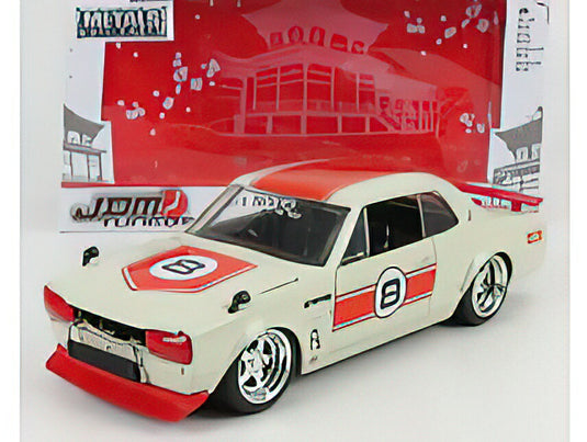 NISSAN - SKYLINE GT-R KPGC10 N 8 CUSTOM 1971 - WHITE RED /JADA 1/24ミニカー