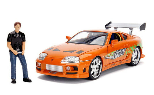 Toyota Supra ブライアン フィギュア付き ライト点灯 ワイルドスピード SKY MISSION ミニカー / JADA 1/18
