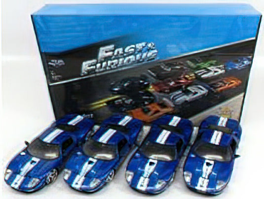 FORD USA - SET 4X GT 2004 ワイルドスピード 7 - BLUE MET /JADA 1/24 ミニカー
