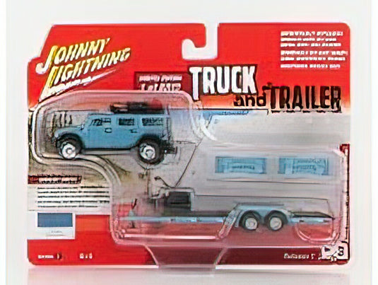HUMMER - H2 WITH TRAILER 2004 - OCEAN BLUE /JOHNNY LIGHTNING 1/64 ミニカー