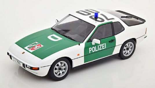 PORSCHE - 924 AUTOBAHN POLIZEI DUSSELDORF POLICE COUPE 1985 - GREEN WHITE /KK-SCALE 1/18 ミニカー