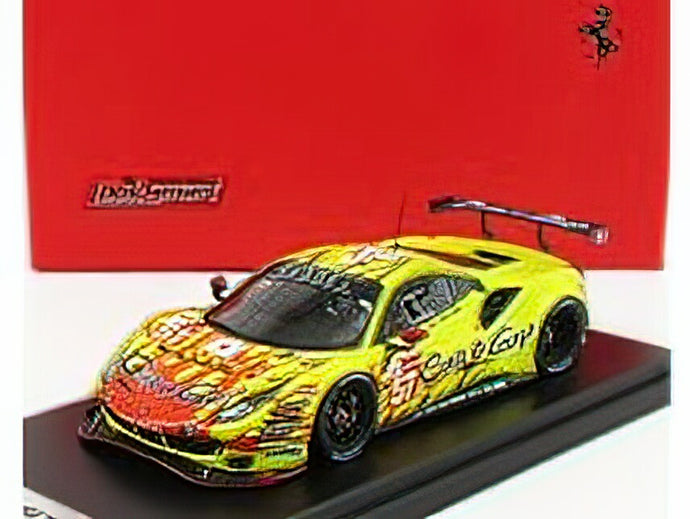 FERRARIフェラーリ - 488 GTE EVO 3.9L TURBO V8 TEAM KESSEL RACING N 57 24h LE MANS 2021 S.ANDREWS - M.JENSEN - T.KIMURA - YELLOW RED /LOOKSMART 1/43 ミニカー