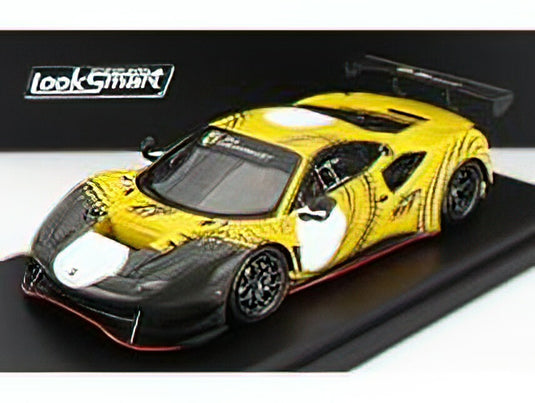 FERRARIフェラーリ 488 GT MODIFICATA CLUB COMPETIZIONI GT 2020 - CON VETRINA - WITH SHOWCASE - YELLOW GLOSS GREY /LOOKSMART 1/43 ミニカー