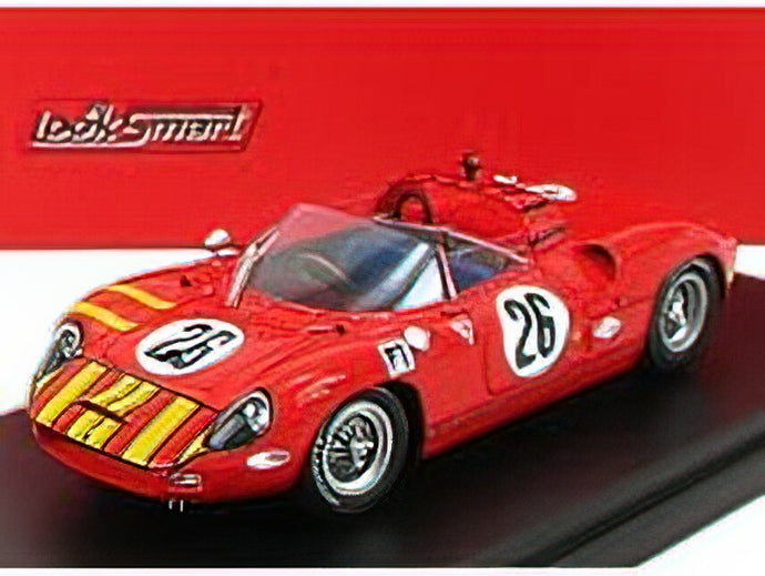 FERRARIフェラーリ - 330P SPIDER N 26 12h SEBRING 1965 B.GROSSMAN - S.HUDSON - RED YELLOW /LOOKSMART 1/43 ミニカー