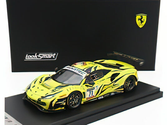 FERRARI - 488 GT3 EVO 3.9L TURBO V8 TEAM IRON LYNX N 71 3rd 24h SPA 2022 ANTONIO FUOCO - DAVIDE RIGON - DANIEL SERRA - YELLOW BLACK /LOOKSMART 1/43 ミニカー