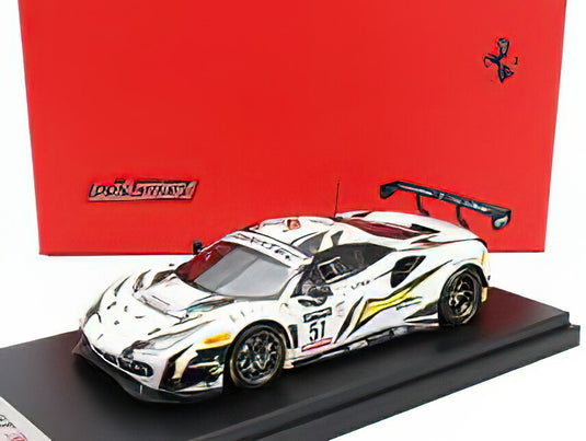 FERRARI - 488 GT3 EVO 3.9L TURBO V8 TEAM IRON LYNX N 51 9th 24h SPA 2022 JAMES CALADO - MIGUEL MOLINA - NICKLAS NIELSEN - WHITE BLACK /LOOKSMART 1/43 ミニカー