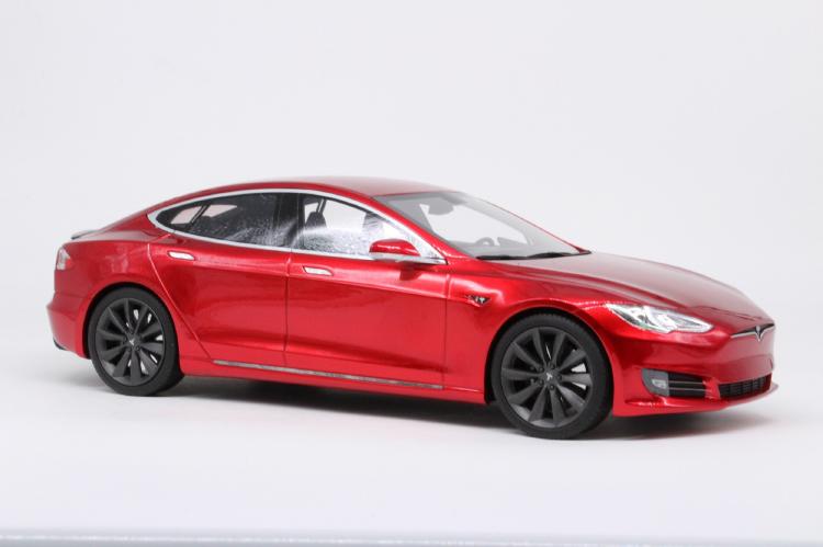 ギャラリービューアに画像をロードする, Model S Facelift レッド /LS COLLECTIBLES 1/18  レジンミニカー
