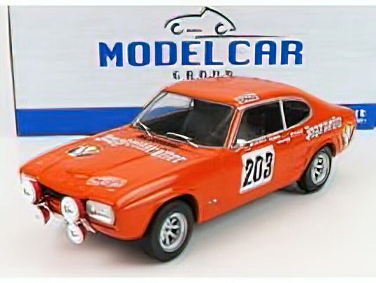 FORD ENGLAND - CAPRI MKI (night version) JAGERMEISTER N 203 RALLY MONTECARLO 1973 E.SCHIMPF - E.J.ZAUNER - ORANGE /MCG 1/18 ミニカー