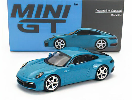 PORSCHE  911 992 CARRERA S COUPE RHD 2021 - MIAMI BLUE /MINI GT 1/64ミニカー
