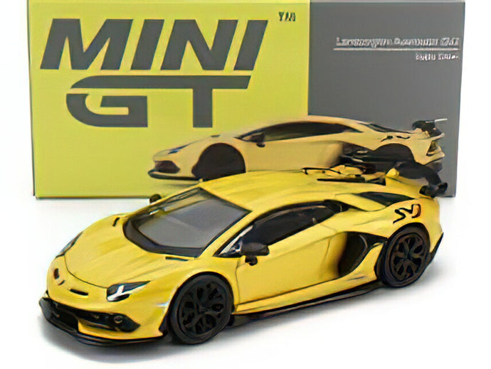 LAMBORGHINI  AVENTADOR SVJ LHD 2018 - YELLOW /MINI GT 1/64ミニカー