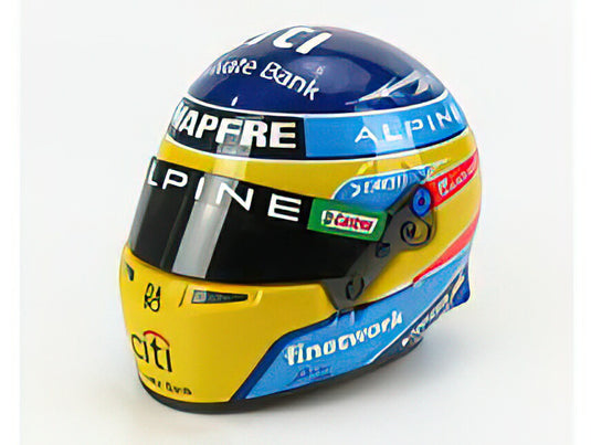 F1 CASCO HELMET TEAM RENAULT ALPINE F1 N 14 SEASON 2021 FERNANDO ALONSO - BLUE YELLOW RED/BELL HELMET 1/2 ヘルメットレプリカ ミニチュア