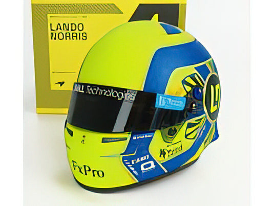 F1 CASCO HELMET MCL36 MERCEDES TEAM MCLAREN N 4 SEASON 2022 LANDO NORRIS - YELLOW BLUE/BELL HELMET 1/2 ヘルメットレプリカ ミニチュア