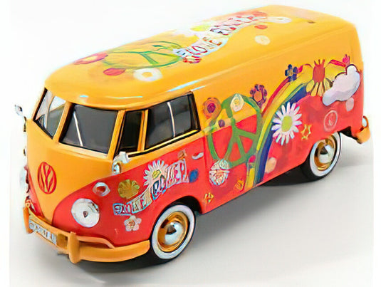 VOLKSWAGEN T1 TYPE 2 バン FLOWER PROWER 1962 オレンジ レッド/ Motor Max 1/24 模型