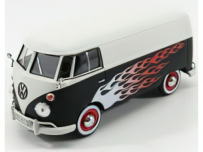 VOLKSWAGEN T1 TYPE2 カスタムガレージバン 1962 マットブラックホワイト/ Motor Max 1/24 ミニカー