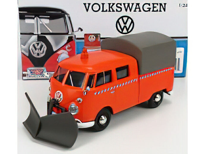 VOLKSWAGEN  T1 PICK-UP DOUBLE CABINE SPAZZANEVE - SNOWPLOW 1962/Motor Max 1/24ミニカー