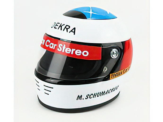 F1 CASCO HELMET JORDAN 191 FORD N 32 FIRST F1 RACE GP SPA BELGIUM 1991 M.SCHUMACHER - WHITE BLUE/BELL HELMET 1/2 ヘルメットレプリカ ミニチュア