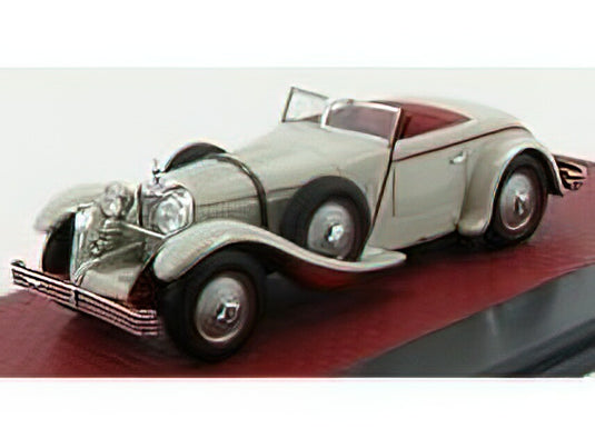 MERCEDES BENZ - 680S SPIDER sn35949 SAOUTCHIK TORPEDO SPIDER OPEN 1928 - VERY LIGHT GREY RED /Matrix 1/43 ミニカー