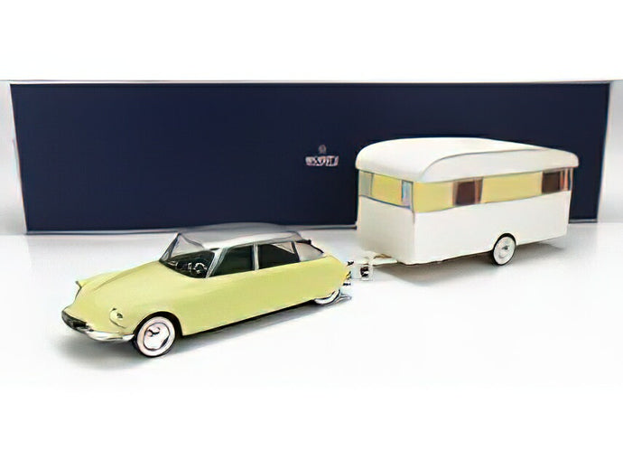 CITROEN - DS19 WITH ROULOTTE 1960 - YELLOW WHITE /Norev 1/18 ミニカー