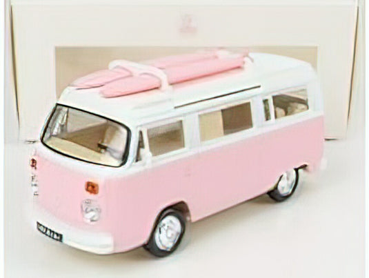 VOLKSWAGEN - T2b CAMPER VAN 1962 - PINK WHITE /Norev 1/43 ミニカー