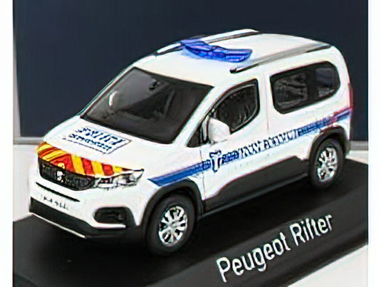 PEUGEOT - RIFTER POLICE MUNICIPALE 2019 - WHITE BLUE RED YELLOW  /Norev 1/43 ミニカー
