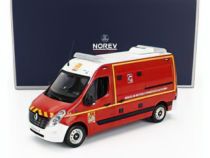 RENAULT  MASTER VAN VSAV SAPEURS POMPIERS 2014 - RED WHITE /Norev 1/43 ミニカー