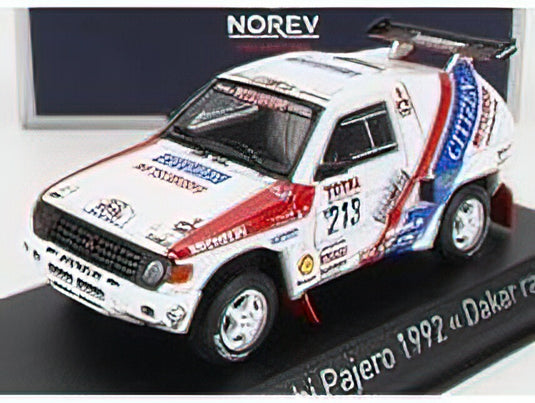MITSUBISHI - PAJERO N 213 3rd RALLY DAKAR 1992 K.SHINOZUKA - H.MAGNE - WHITE BLUE RED /Norev 1/43 ミニカー