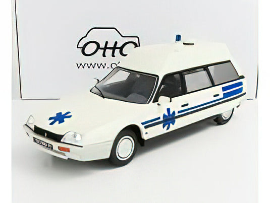 CITROEN - CX BREAK AMBULANCE QUASAR HEULIEZ 1987 - WHITE BLUE /OTTO 1/18 ミニカー
