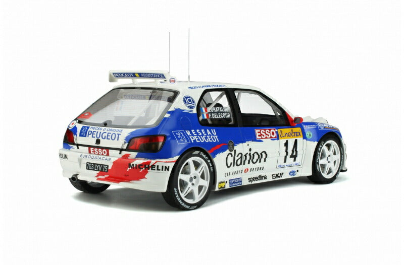 ギャラリービューアに画像をロードする, PEUGEOTプジョー 306 MAXI N 14 10th RALLY MONTECARLO 1998 F.DELECOUR - D.GRATALOUP / OTTO 1/12 ミニカー
