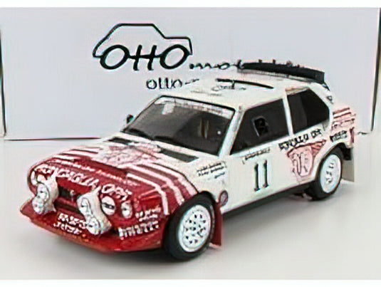 LANCIA - DELTA S4 TEAM RONCAGLIA OPR (night version) N 11 RALLY OLYMPUS 1986 P.ALESSANDRINI - A.ALESSANDRINI - WHITE RED /Otto 1/18 ミニカー