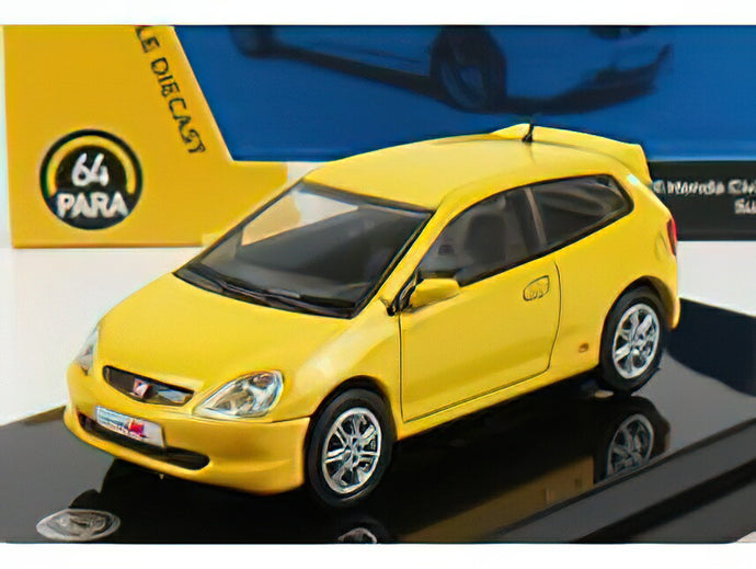 HONDA - CIVIC TYPE-R EP3 LHD 2001 - SUNLIGHT YELLOW/PARAGON 1/64 ミニカー
