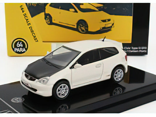 HONDA - CIVIC TYPE-R EP3 LHD 2001 - WHITE BLACK/PARAGON 1/64 ミニカー