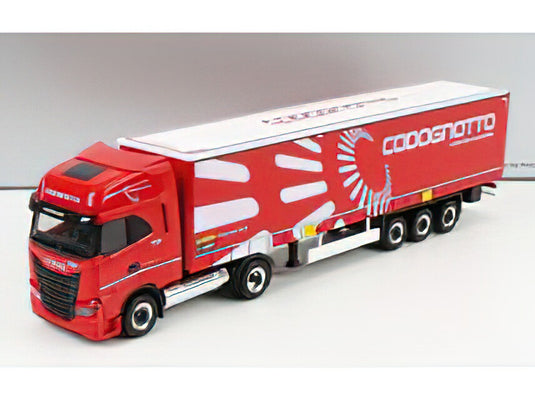 IVECO FIAT - S-WAY TRUCK TELONATO CODOGNOTTO TRANSPORTS 2020 - RED トラック/Helpa 1/87 建設機械模型