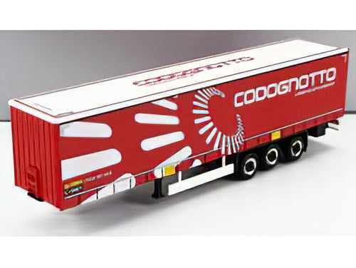 TRAILER - TRAILER FOR TRUCK CODOGNOTTO LOGISTIC TRANSPORTS - RIMORCHIO TELONATO - RED WHITE トラック トラクタ－/Helpa 1/87 建設機械模型