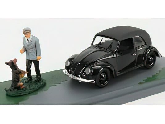 VOLKSWAGEN BEETLE MAGGIOLINO CABRIOLET CLOSED NIDO DELL'AQUILA EAGLE'S NEST 1938 HITLER AND BLONDIE DOG ブラック/ Rio 1/43 ミニカー