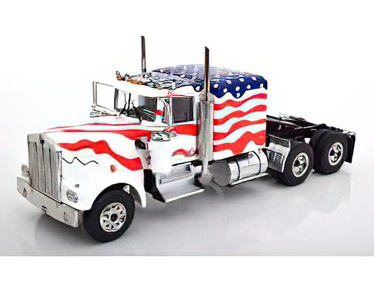 【予約】KENWORTH - W900 TRACTOR TRUCK STARS & STRIPES LIVERY 3-ASSI 1989  / Roadking 1/18 建設機械模型ミニチュア