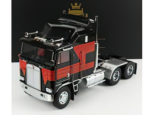 KENWORTH - K100 AERODYNE TRACTOR TRUCK 3-ASSI 1976 - BLACK RED / Roadking 1/18 建設機械模型ミニチュア
