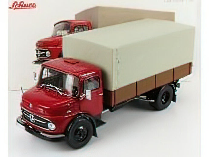 MERCEDES BENZメルセデスベンツ - L911 TRUCK TELONATO 1966 - RED /Schuco 1/18 ミニカー