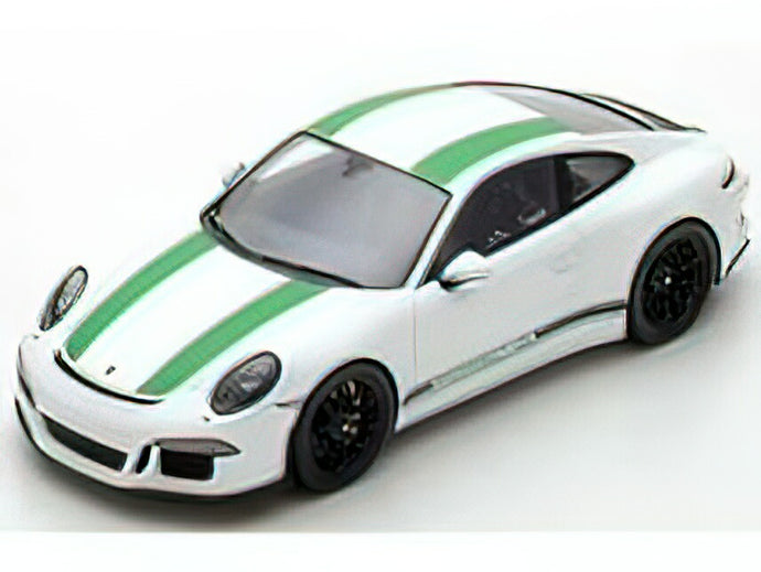 【予約】PORSCHE 911 991 R クーペ 2016 ホワイト グリーン/ Schuco 1/12 ミニカー