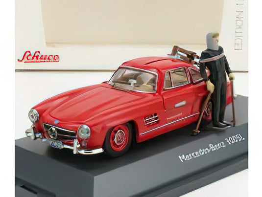 Mercedes Benz 300Sl クーペ Gullwing (W198) 1954 スキー付き フィギュア付き レッド 450376600/ Schuco 1/43 ミニカー