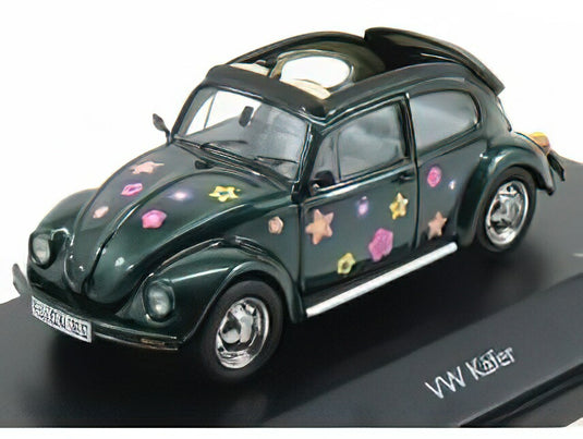 VOLKSWAGEN - BEETLE KAFER BLUMEN CABRIOLET OPEN 1958 - GREEN MET /Schuco 1/43 ミニカー